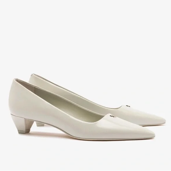 Larroude Ruth Pump in Gray Box Leather - Picture 8 of 11